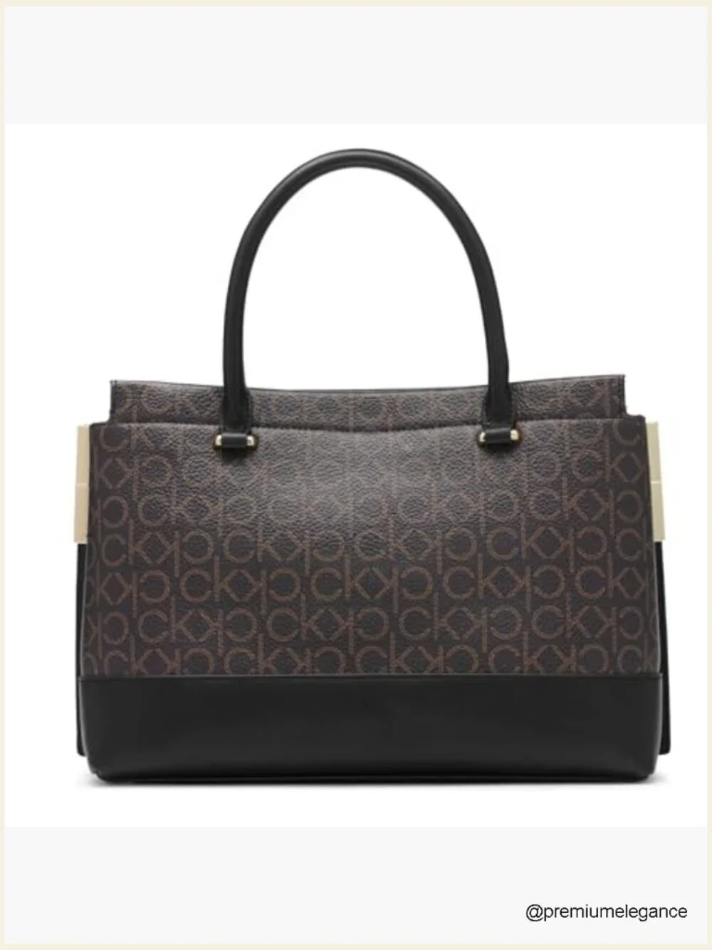 Triple Compartment Satchel with Crossbody Strap